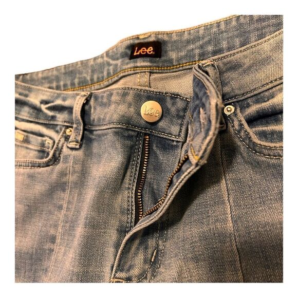 LEE Y2K Vintage Jeans Front Seam Light Wash Relaxed Zip Levi’s Pants Women 10 - Picture 5 of 9